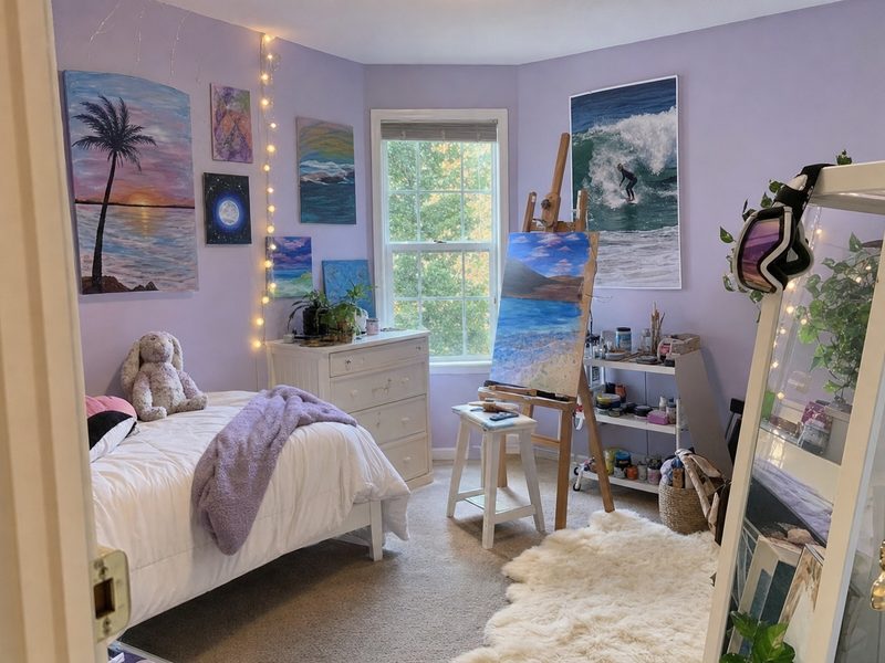 A girl's room with the things she loves, the starting point for her bat mitzvah game